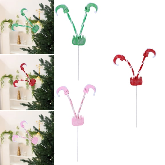 OEFNTAC Christmas Tree Cutting Insert Plastic Branch Pink Red Green Festive Decor Filler for Fullness Flexible Easy Adjustable for Crafting DIY Decoration 22.83x9.84x0.39in