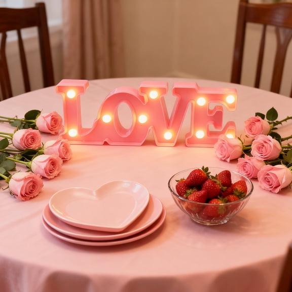 OEFNTAC Conjoined Letter Lights Party Decorations Romantic Glimmer Preserving Sweet Memories Emotion Carrier Conveying Profound Affection Flexible Adaptability Multiple Valentine Romance