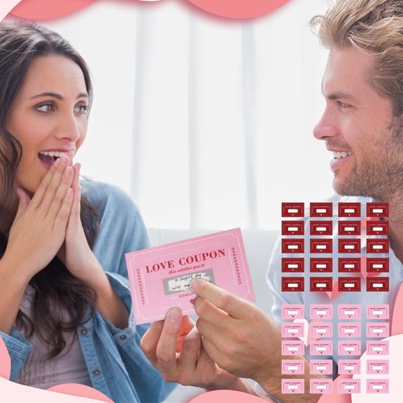 OEFNTAC Decorations 20PCS Valentine's Day Scratch Off Greeting Cards DIY Coupons Notes Wedding Anniversary Personalized Romantic Present Game Set Creative Love 5.5x3.5in
