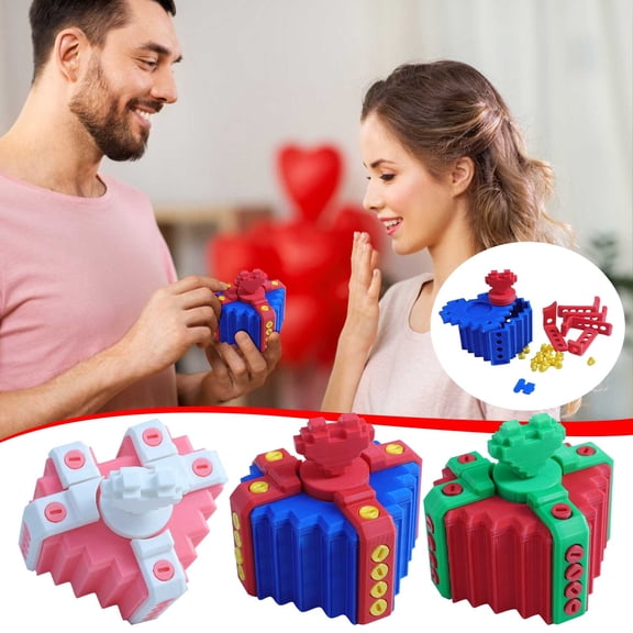 OEFNTAC Decorations 3D Printing Annoying Gift Box Ornaments Funny Screw Puzzle Valentine's Day Birthday Holiday Party Gift Mystery Box Decorative Rectangular Sturdy Plastic Up To 5lbs