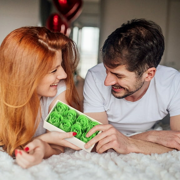 OEFNTAC Decorations 8Pc Valentines Day Gifts for Women Rose Soap Flower Set Bath Petal Roses Scented Spa Gift Box for Mom Wife Girlfriend Birthday Mothers Day Valentines Day Gifts for Her