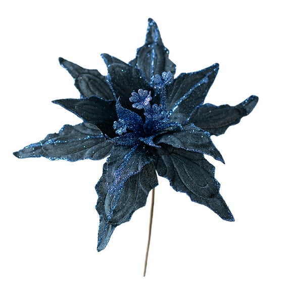 OEFNTAC Decorations Christmas Flower Decoration 28cm 3D Adhesive Powder Simulation Gold Champagne Burgundy Tree Decor Handcrafted Christmas Door Decorations