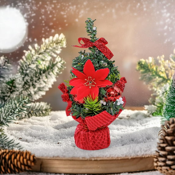 OEFNTAC Decorations Christmas Mini Tree 20cm Desktop Tabletop Decoration Small Artificial Christmas Tree Gift Home Party Holiday Decor Home Decorations