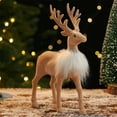 thumbnail image 1 of OEFNTAC Decorations Christmas Reindeer Ornaments Simulated Desktop Animal Figurine Holiday Decoration Table Centerpiece Kid Gift Antlers Scarf 11.42x7.68x2.76in, 1 of 6