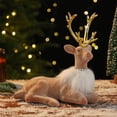 thumbnail image 1 of OEFNTAC Decorations Christmas Reindeer Ornaments Simulated Desktop Animal Figurine Holiday Decoration Table Centerpiece Kid Gift Antlers Scarf 11.42x7.68x2.76in, 1 of 6