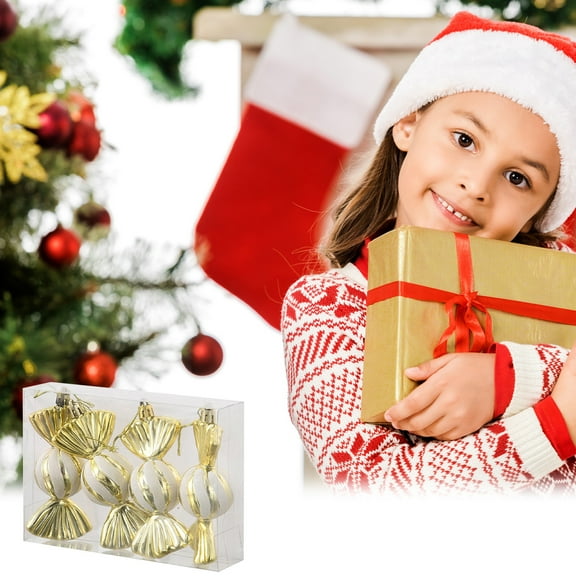 OEFNTAC Decorations Christmas Tree Pendant Ornaments 6PC Shatterproof Plastic Decorations for Xmas Party Decor Holiday Decor