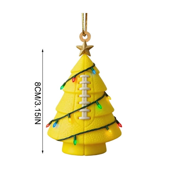 OEFNTAC Decorations Christmas Tree Shaped Ball Ornament Set Sports Theme Football Baseball Soccer Tennis Funny Decor Xmas Decor