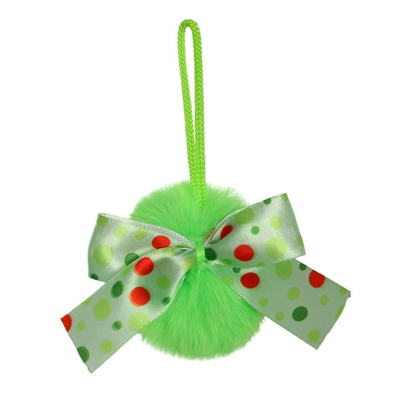 OEFNTAC Decorations Furry Christmas Ball Ornaments with Ribbon Green Tree Pendant Decor for Holiday Party Christmas Decorations