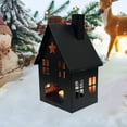 thumbnail image 1 of OEFNTAC Decorations Hollow Out Small House Candle Ornament Crafts Iron Desktop Candle Holder Decorative Lantern 7.87x4.33in Christmas Decorations, 1 of 6