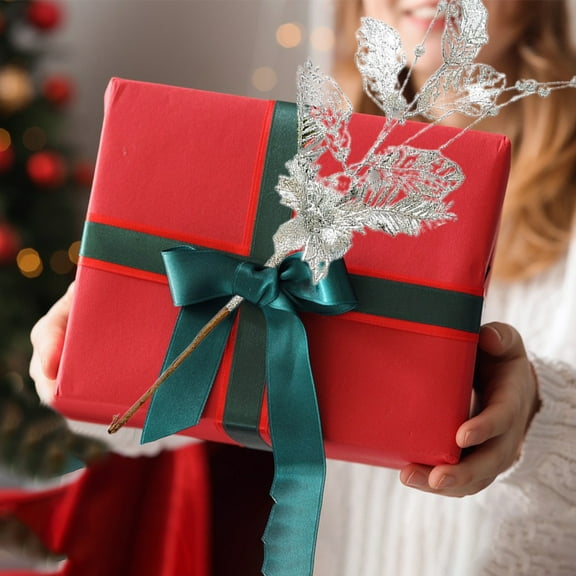 OEFNTAC Decorations Powder Decoration Christmas Branch Plug-In Artificial Simulation Green White e Tree Arrangement Holiday Floral Cuttings Realistic 16.9in Xmas Decorations