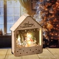 thumbnail image 1 of OEFNTAC Decorations Santa Claus Cabin Luminous Wooden House LED Desktop Ornament 5.9x5.9in Painted Night Light Christmas Home Holiday Gift Battery Powered Christmas Decorations Indoor, 1 of 6
