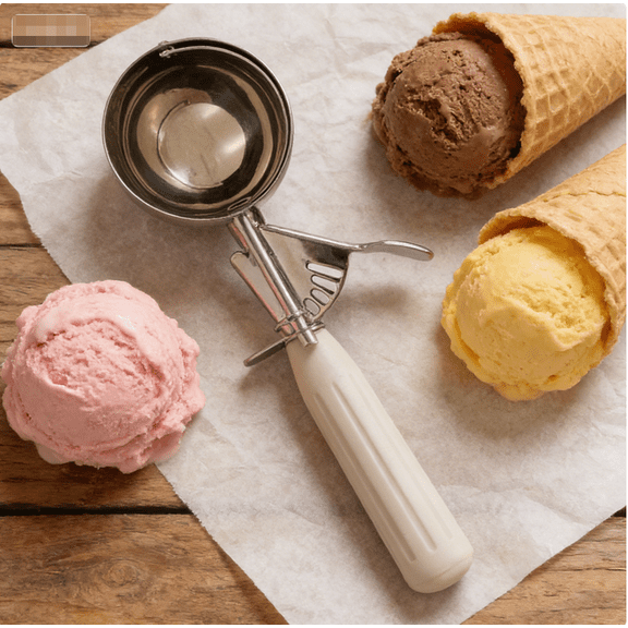 OEFNTAC Decorations Stainless Steel Ice Cream Scoop with Trigger Release for Melon Meatballs and Cookie Dough Christmas