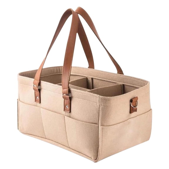 OEFNTAC Decorations Storage Organizer Bag Foldable Diaper Caddy with Removable Compartments Large Capacity for Nursery Car Travel Multi-Purpose Tote for Adults and Kids 33x18x15cm