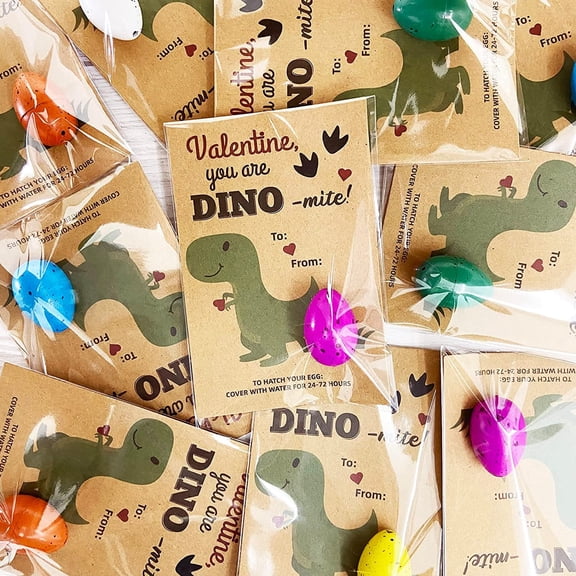 OEFNTAC Decorations Valentines Day Gifts for Kids Dinosaur Egg Exchange Card Set Hatch Dino Eggs Classroom Cards for Boys School Party Valentines Day Gifts for Kids