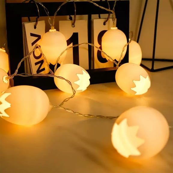 OEFNTAC Decorative Cracked Shell Egg Easter String Lights Soft LED Ambient Lighting Battery Powered Unique Broken Egg Design Table Home Garland Party Spring Accent 118in