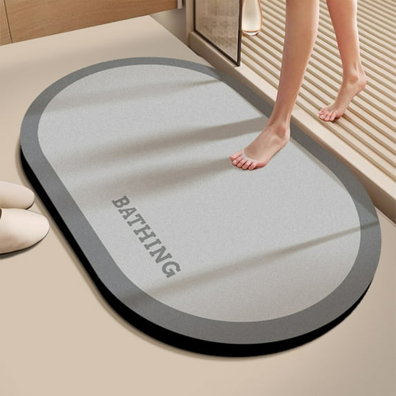 OEFNTAC Diatomite Bath Mat Absorbent Stone Floor Mat 16x23.62 Inches Quick Dry Non-Slip for Bathroom Shower Sink Toilet Use