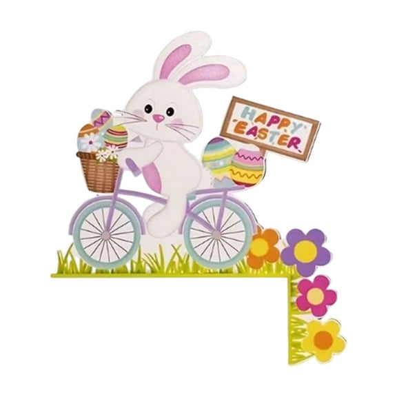 OEFNTAC Easter Bunny Door Corner Carnival Decor Spring Entrance Accent Weatherproof Indoor Outdoor Fun Home Entryway Fast Install Kids Party Gift