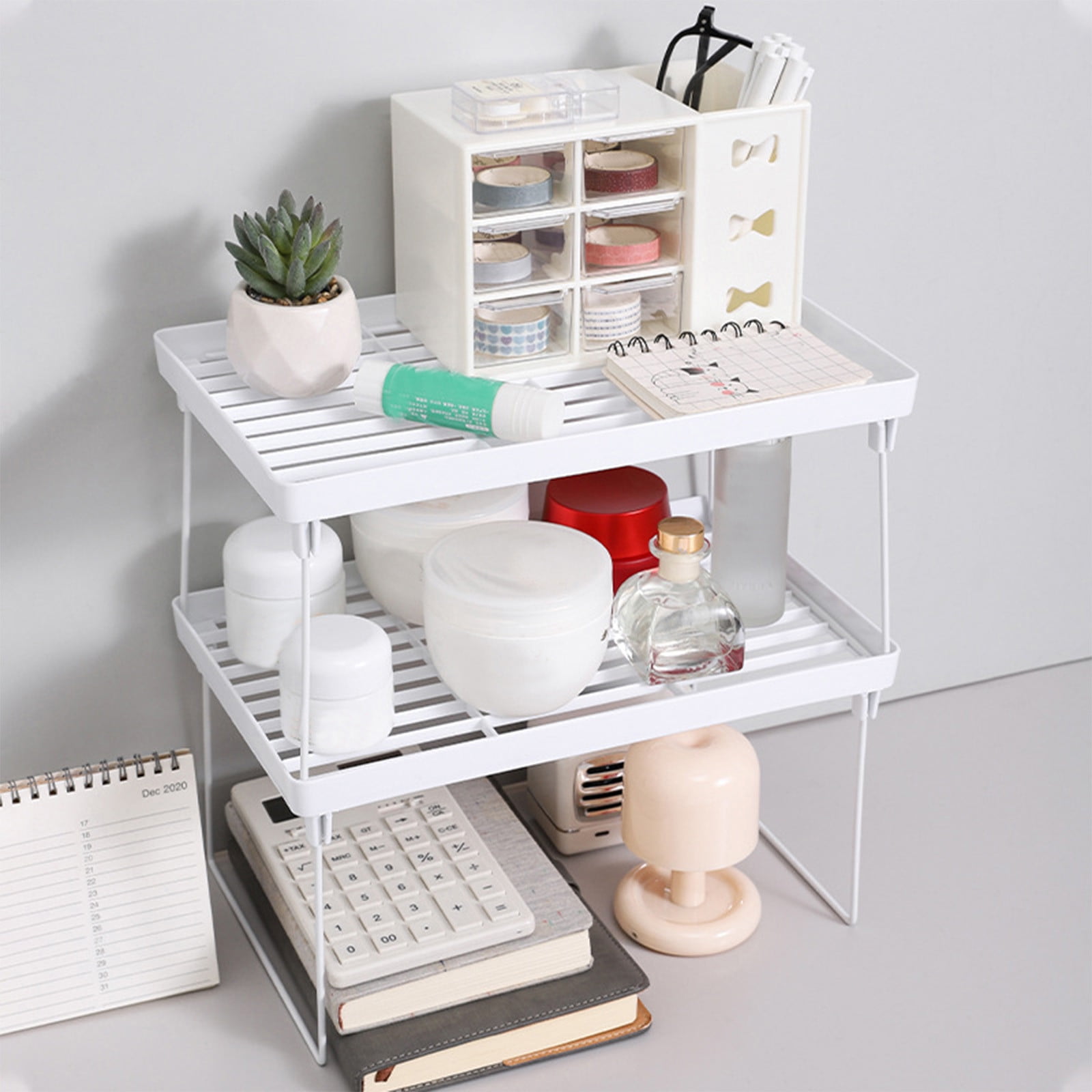 Study Rack Organiser OEFNTAC Foldable Storage Rack Desktop Organizer Cup Stand for Office ...