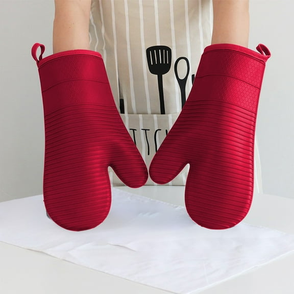 OEFNTAC High Temperature Silicone Heat Insulating Gloves Thickened And Lengthened Baking Oven Gloves Specially Designed For Kitchen Baking