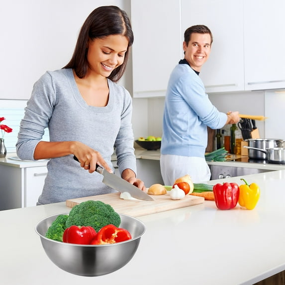 OEFNTAC Home and Kitchen 5PC Stainless Steel Mixing Bowl Set Heavy Duty Reusable Food Storage Organizer for Fridge Kitchen Prep Baking Nesting Bowls with Lids 12in