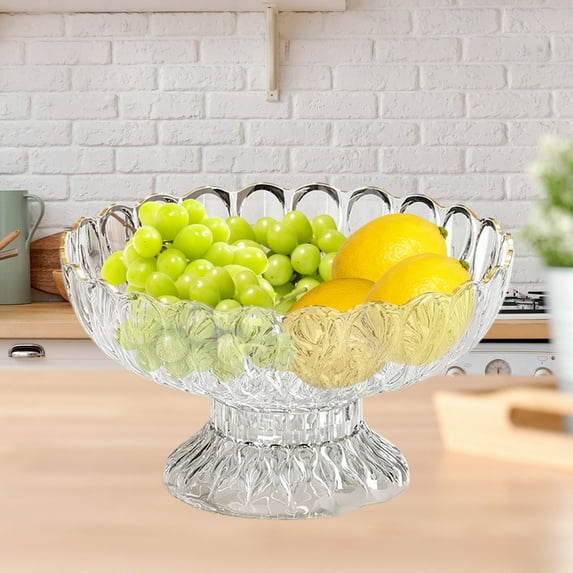 OEFNTAC Home and Kitchen Fruit Plates Tall Thickened Home Living Room Coffee Table Draining Basket Candy Snack Decorative Storage Bowl Multi-Purpose 11in