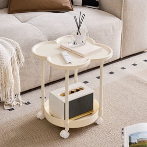 OEFNTAC Home and Kitchen Bedside Table Small Storage Rack Sofa Side Cabinet Mobile Rolling Mini Table for Bedroom Home Dorm 19.2x18.7in