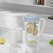 OEFNTAC Home and Kitchen Clear Plastic Pitcher with Lid Water Pitcher for Cold Drinks Iced Tea Lemonade Milk Beverage Jug BPA-Free Home Kitchen 60oz