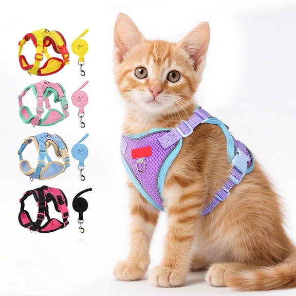 OEFNTAC Home and Kitchen Reflective Breathable Pet Harness Leash Adjustable Sleeveless Secure Fit for Cats Dogs Outdoor Walking