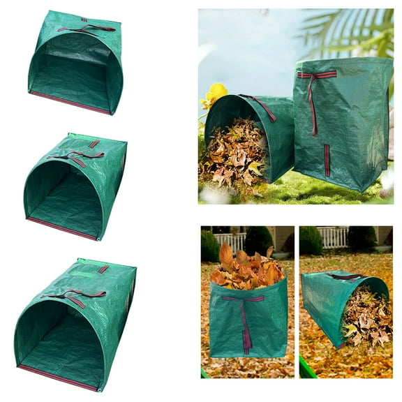 OEFNTAC Horizontal Garden Bag Large Capacity Semi-Circular Dustpan Leaf Collection Gardening Wide Mouth Scratch Resistant Portable 22.05x22.05x16.93in