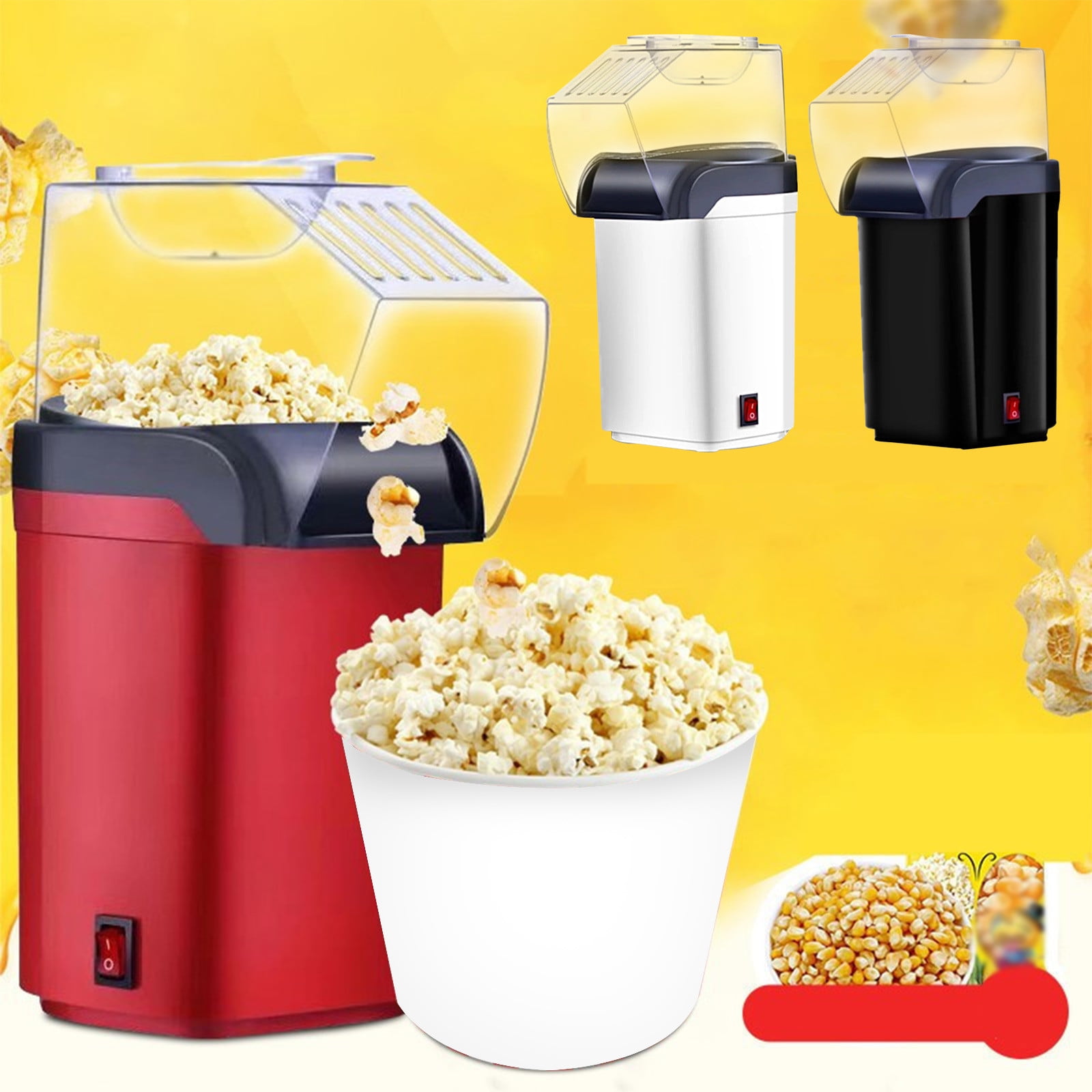 OEFNTAC Hot Air Popcorn Maker Rapid Popcorn Machine with Measuring ...
