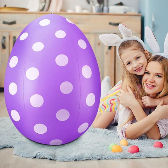 OEFNTAC Inflatable Easter Egg Outdoor Yard Decor 16in PVC Giant Egg Colorful Kids Party Garden Spring Event Hunt Game Decoration Fun Outdoor Easter Blow Up Prop Hot Party Supplies Bestseller 16in