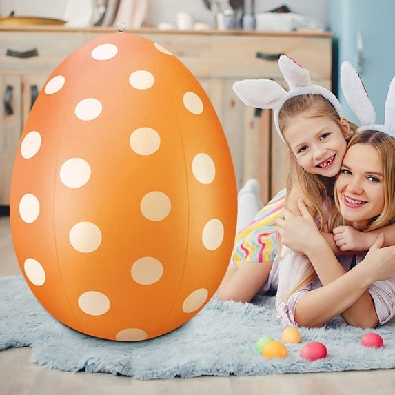 OEFNTAC Inflatable Easter Egg Yard Decor 18.5in Large PVC Outdoor Hunting Game Colorful Giant Egg for Kids Spring Garden Party Celebration Nursery Event Bestselling Easter Decoration 18.5in