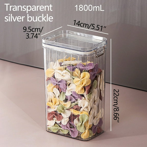 OEFNTAC Large Airtight Food Storage Container Sealed Tank For Cereal Dry Fruit Tea Kitchen Stackable Organizer BPA Free Easy Clean Home Pantry 10.2x5.7in