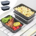 thumbnail image 1 of OEFNTAC Lunch Box Food Container Disposable Lunch Box Food Grade Thickened Plastic Rectangular Takeaway Container Transparent with Lid 20 Pack Meal Prep Container, 1 of 6