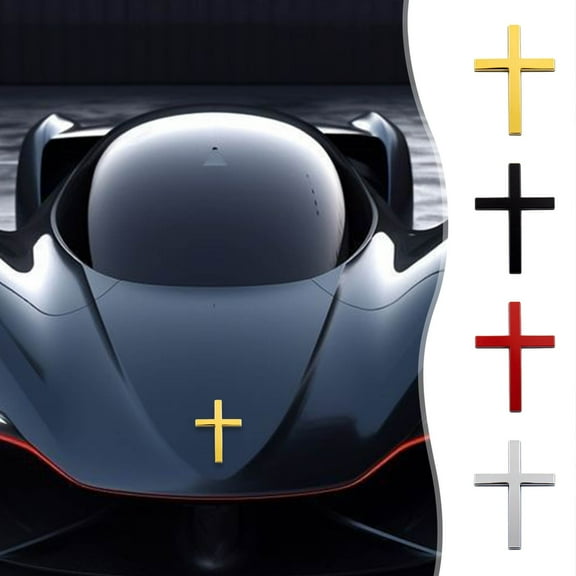 OEFNTAC Metal Christ Emblem Badge Sticker 3D Automotive Label Car Rear Scratch Resistant Weatherproof Self-Adhesive Christian Decoration 2.5x1.8in