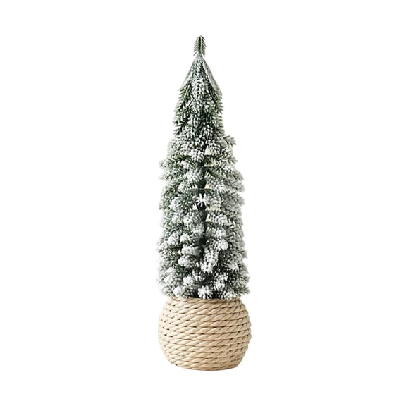 OEFNTAC Mini Flocked Snow-Covered Cedar Tabletop Tree 10 Inch Christmas Desk Mantel Winter Home Décor Realistic Durable Easy Setup Small Office Dorm Display Versatile