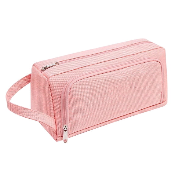 OEFNTAC Pencil Case Multifunctional Trapezoidal Canvas Large Capacity Pencil Pouch Lightweight Portable Stylish Pencil Bag with Double Zipper for Student Stationery Storage Case