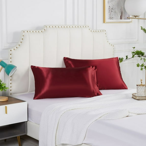 OEFNTAC Pillow Cases for All Season Satin Pillowcase Skin-friendly Pillowcases Multiple Colors for You to Choose Standard Size Luxury and Soft Satin Pillowcovers (20x44 Inches)