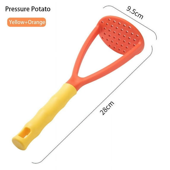 OEFNTAC Plastic Potato Masher Food Press Baby Supplementary Tool Fruit Vegetable Puree Maker Household Kitchen Gadget Easy Use Durable Non-Slip Handle Serve Mash Maker Gift