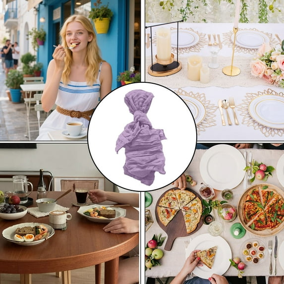 OEFNTAC Polyester Coarse Napkins 50x50cm 19.6x19.6in Weddings Parties Decoration Dinner Cloth Set of 4