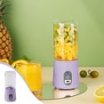 thumbnail image 1 of OEFNTAC Portable Blender 350ml USB Rechargeable 6 Blade Juicer Fruit Smoothie Maker Handheld Sports Travel Outdoor 1200mAh Battery 304 Stainless Steel Pink Purple Beige BPA-Free, 1 of 8