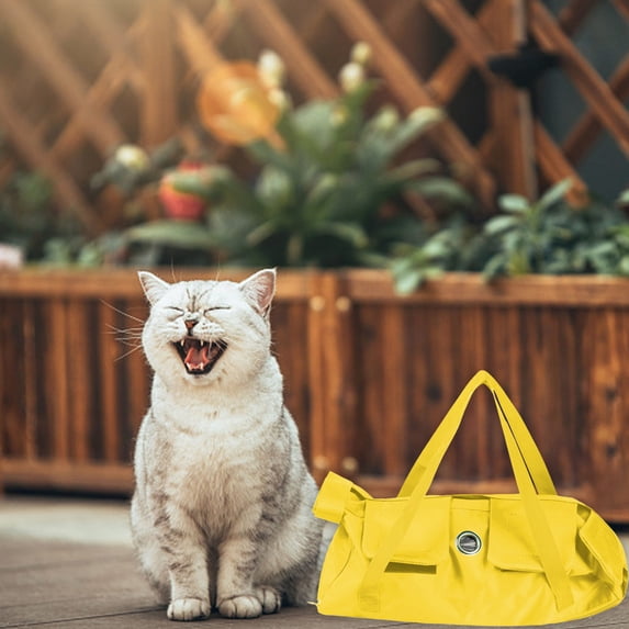 OEFNTAC Portable Foldable Dog Cat Going Bag Fixed Scratch-Proof Adjustable Chest Zipper Pocket Secure Public Transport Travel Pet Carrier Multiple Sizes 3-10lb 55x27cm