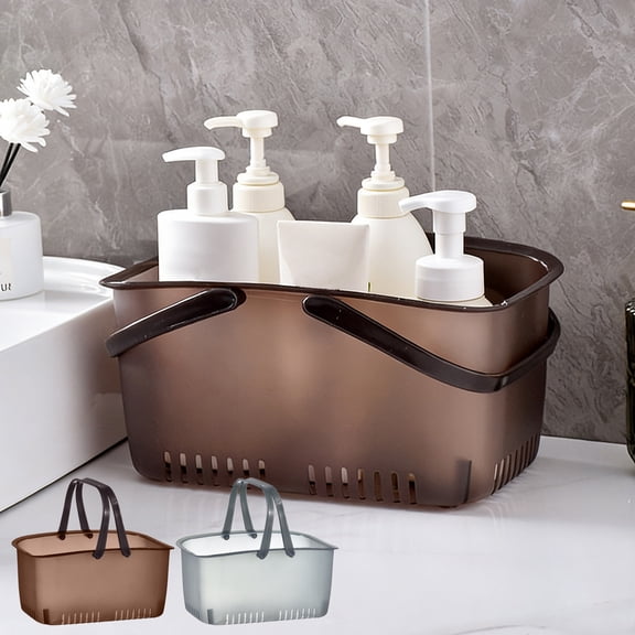 OEFNTAC Portable Shower Caddy Basket Plastic Bathroom Organizer Waterproof Handle Quick Drain Spacious Toiletry Shampoo Soap Bin Dorm Camping Travel Garage Kitchen Home Multi Use Basket