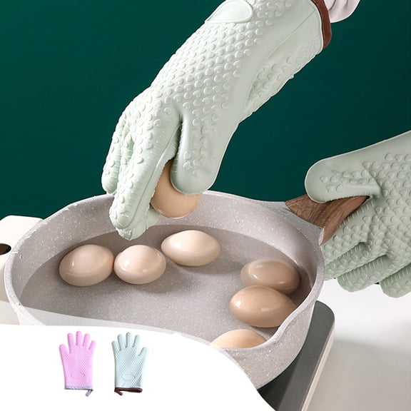OEFNTAC Premium Silicone Baking Glove Kitchen Insulation Non-Slip Left Right Hand High Heat Resistant Thick Soft Easy Clean Comfortable Fit Durable Versatile 11.02x6.5in