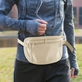 thumbnail image 1 of OEFNTAC RFID Anti-Theft Nylon Waist Pack, 10x5in Slim Hidden Travel Pouch for Money Passport, Adjustable Elastic Belt for Running Hiking, Water-Resistant Lightweight Fanny Pack, Black, 1 of 4