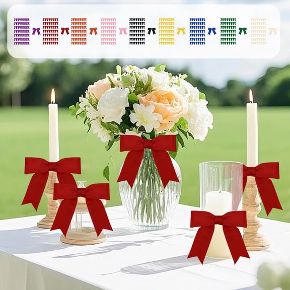 OEFNTAC Ribbon Handmade Bow DIY Ribbon Accessories Beverage Perfume Apparel Accessories Gift Box Packaging Decorations Polyester Bow Ties Valentine Decor Romance Craft Supplies 4.9x3.0 in