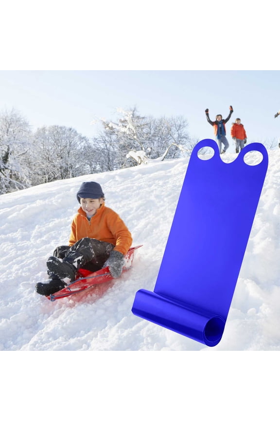 Roll Up Plastic Snow Sled Lightweight Toboggan for Kids Adults Outdoor Winter Sports Portable Foldable Sledding Mat with Handles for Downhill Sliding Snow Play 36x16in 4 Pack
