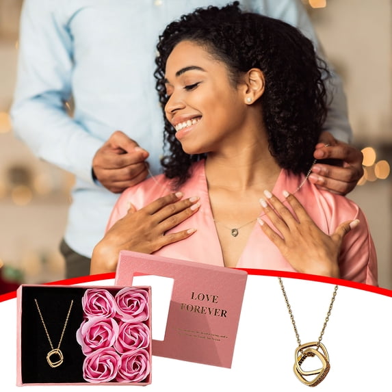 OEFNTAC Rose Gift Box Lover Proposal Gift Jewelry Rose Box Small Rose Necklace Gift Box Valentine Romance Gift Eternal Rose Box Girlfriend Wife Valentine Love Gift Holiday Romance Present