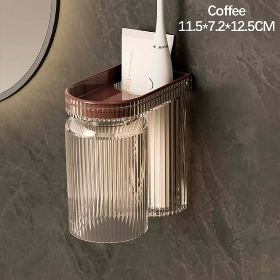 OEFNTAC Shelves Storage Shelves Shelving Toothbrush Cup Toothbrush Storage Rack Wall-mounted for Bathroom Toothbrush Cup Shelf Space-saving Easy Installation 4.52X2.83X4.88in