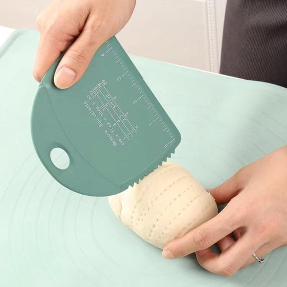 OEFNTAC Silicone Dough Scraper and Cutter Non Stick Baking Tool Food Grade Kitchen Utensil for Kneading and Cleaning Dough 5.5x4.7in silicone dough scraper non stick baking cutter